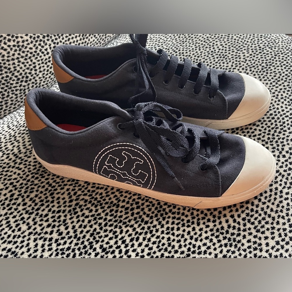 Tory Burch Wally Canvas Sneakers Navy White Women’s 9.5